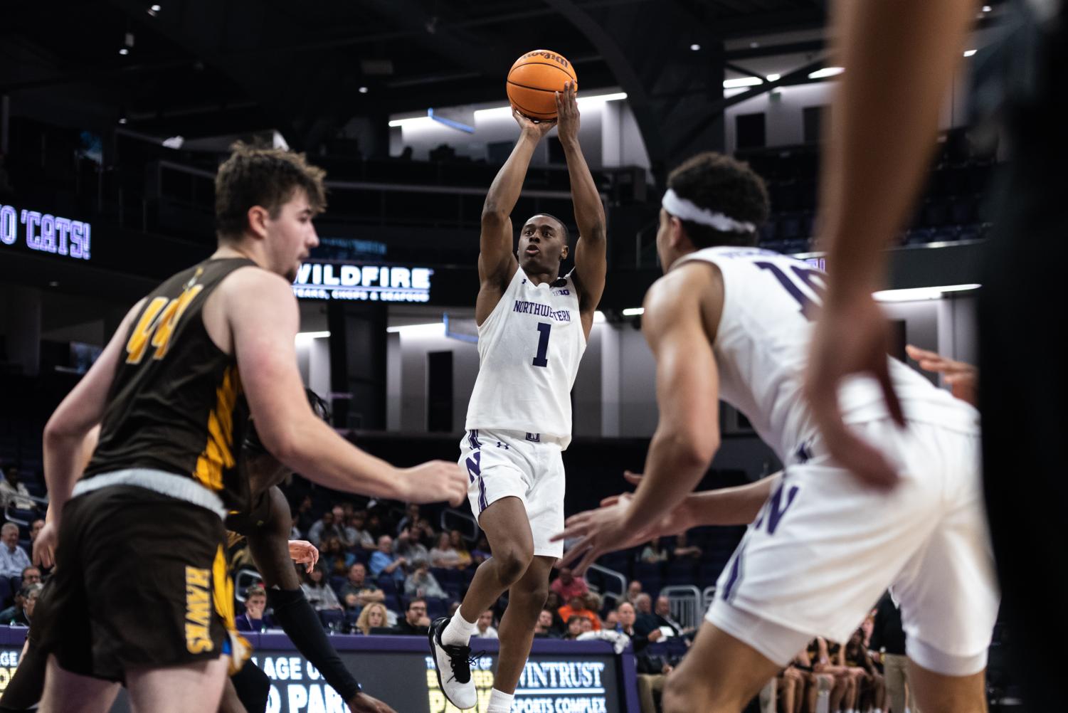 Mens Basketball Northwestern Victorious Against Quincy In First