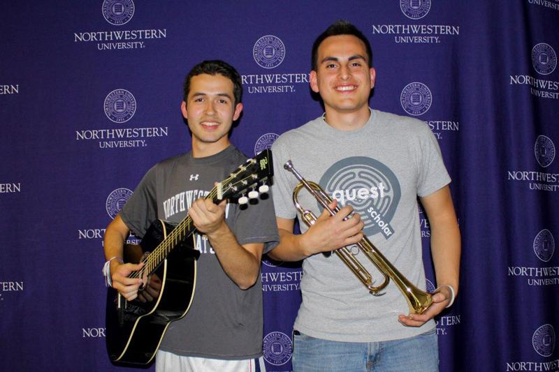 Antonio José Vielma (left) and Daniel Flores make up a fraction of the Mariachi Northwestern band.