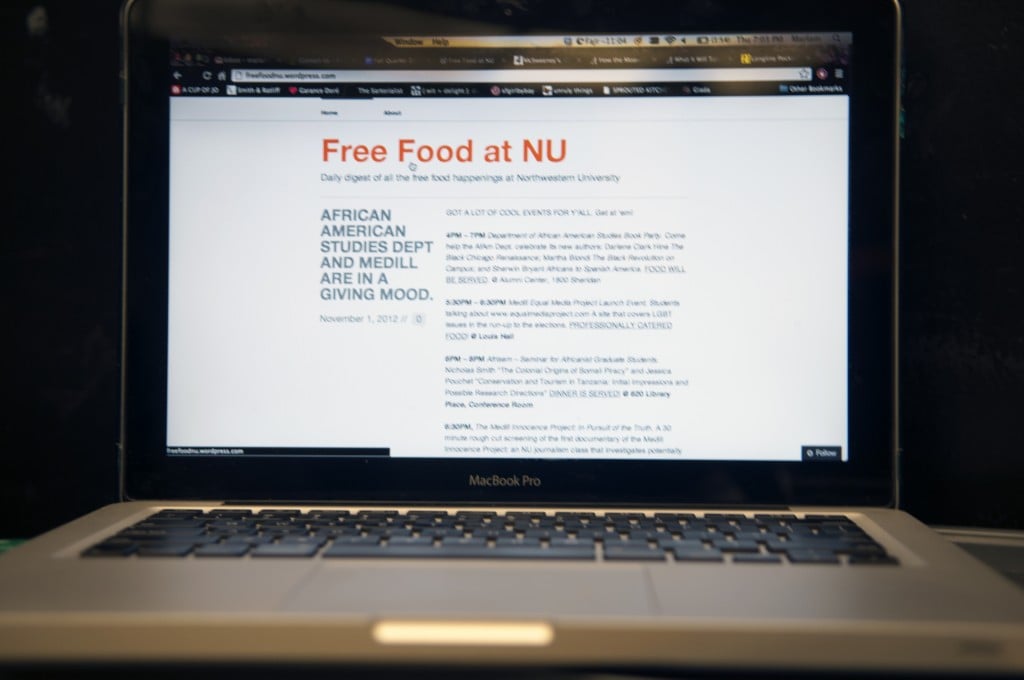 Weinberg senior Alice Jeon started the Twitter account and blog FreeFoodNU on Monday night. The account garnered student attention with more than 180 followers. 