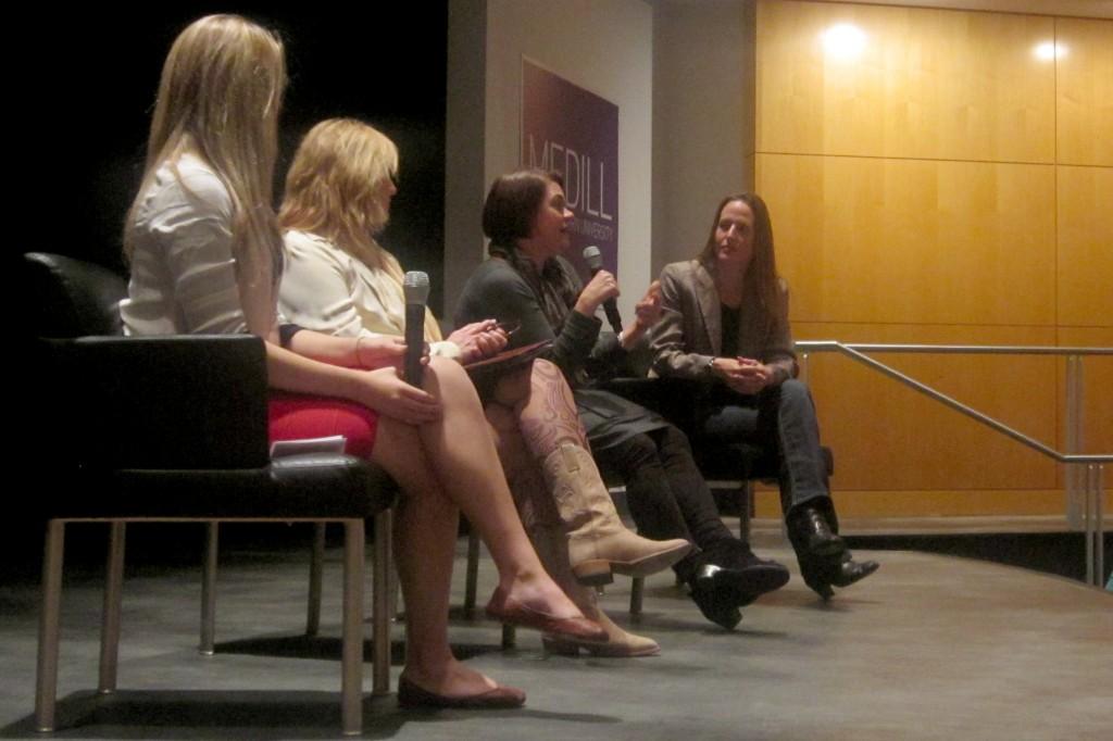Northwestern faculty members Renee Engeln-Maddox, Patti Wolter, Michele Weldon and a moderator (right to left) participate in a panel discussing “Miss Representation,” a film about the underrepresentation of women in positions of power, on Saturday. The event was sponsored by Medill Undergraduate Student Advisory Council, A&O Productions and the Women’s Center. 