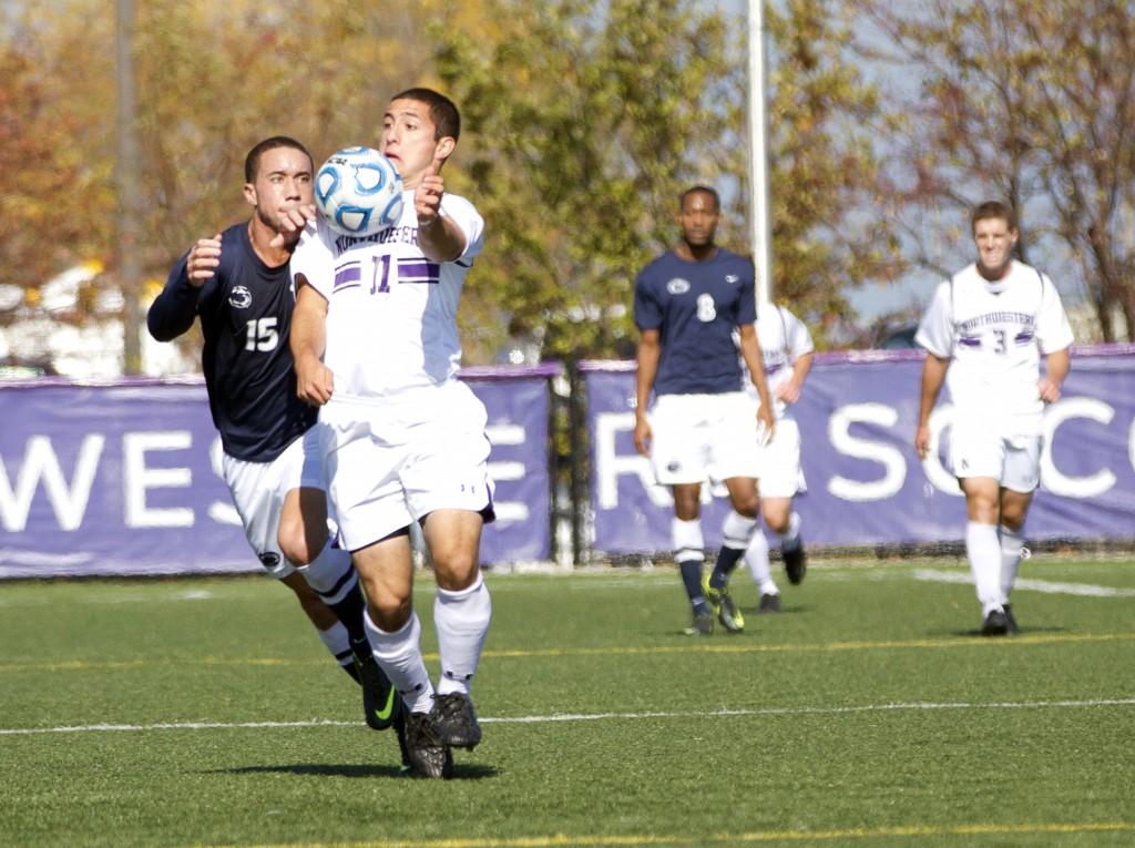 Sophomore midfielder Eric Weberman assists on the lone Northwestern goal against Indiana. With a win against the Hoosiers, the Wildcats would have earned their second straight Big Ten regular season title. 