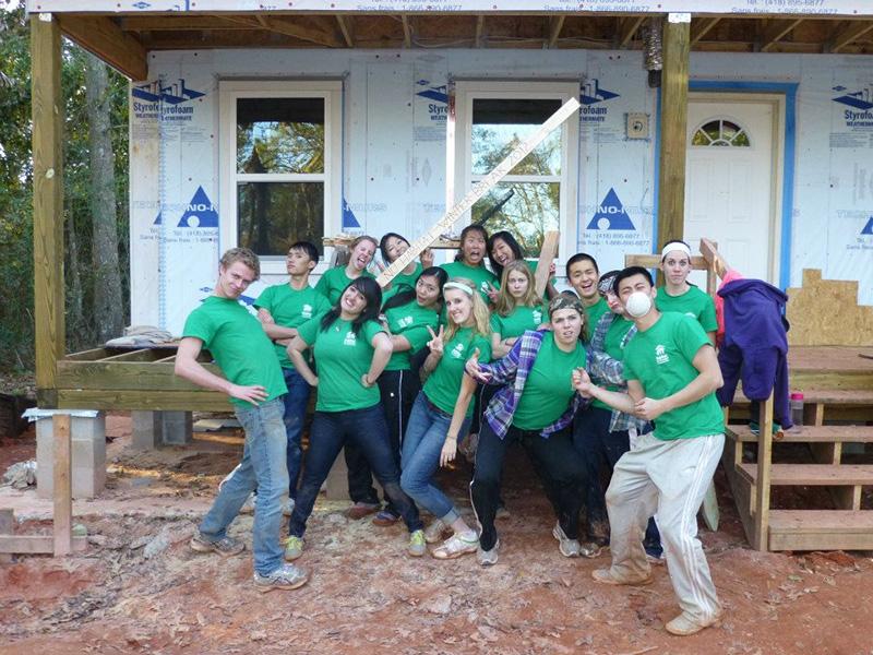 Members of the NU chapter for Habitat for Humanity pose in New Orleans where they took their winter break trip. The group will take their first international trip in the spring to Peru.