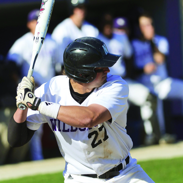 Sophomore third baseman Reid Hunter takes an at-bat during a game last spring. The Wildcats won three of four games over the weekend.