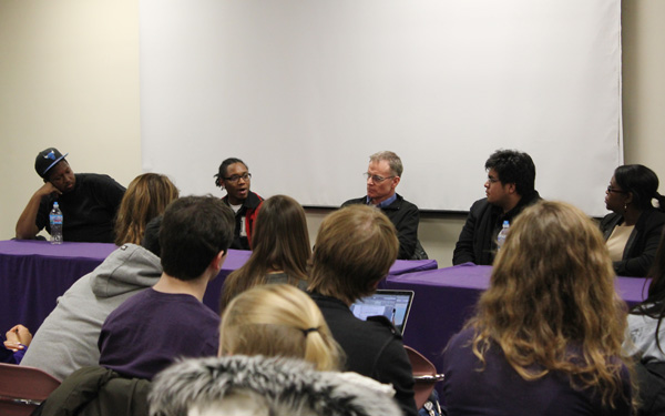 Sheil Catholic Center and Chicago Coalition for the Homeless co-sponsored a panel Wednesday featuring homeless and formerly homeless youth who spoke about their experiences. The event was meant to engage Northwestern with the homeless community.