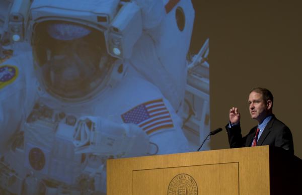 Former astronaut John Grunsfeld shared his experiences in space at Ryan Family Auditorium on Tuesday, emphasizing the important role science will play in the country and worlds future.
