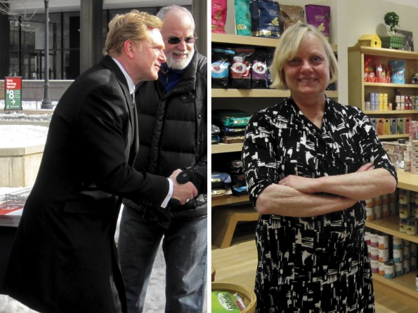 Evanston First Ward challenger Edward Tivador (left) called incumbent Ald. Judy Fiskes demand to return a $1,000 donation completely unwarranted on Saturday. The donation comes from Dawn Overend, a partner on a zoning application that could reach the City Council.