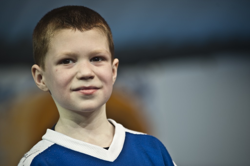 8-year-old Nick Curley spoke during Block 9. Curley raised nearly $40,000 for the Danny Did Foundation by ice skating over 100 miles. 