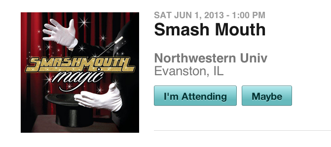 Smash Mouth leaked a performance at Northwestern on their Facebook page Friday afternoon.