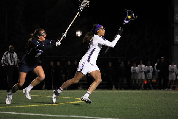 Northwestern midfielder Taylor Thornton was a critical part of the midfield, scooping up 5 ground balls. The senior also won 2 draw controls and took a shot in the Wildcats’ 10-8 win.