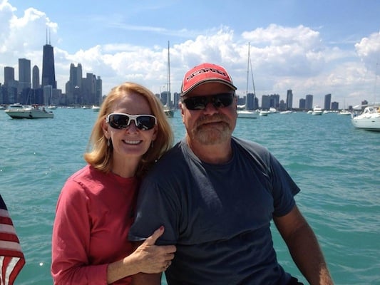 Michael Kerr and his sister Jacquelyn Rowles pose for a photo at the Chicago Air and Water Show last year.