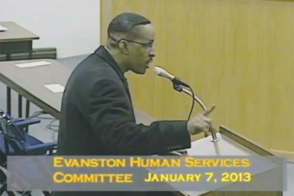 John Bamberg, father of slain Evanston man Javar Bamberg, speaks Jan. 7 at a Human Services Committee meeting. Bamberg plans to sue the city, the Evanston Police Department and the Evanston fire department in the coming weeks over the handling of his sons death and investigation.