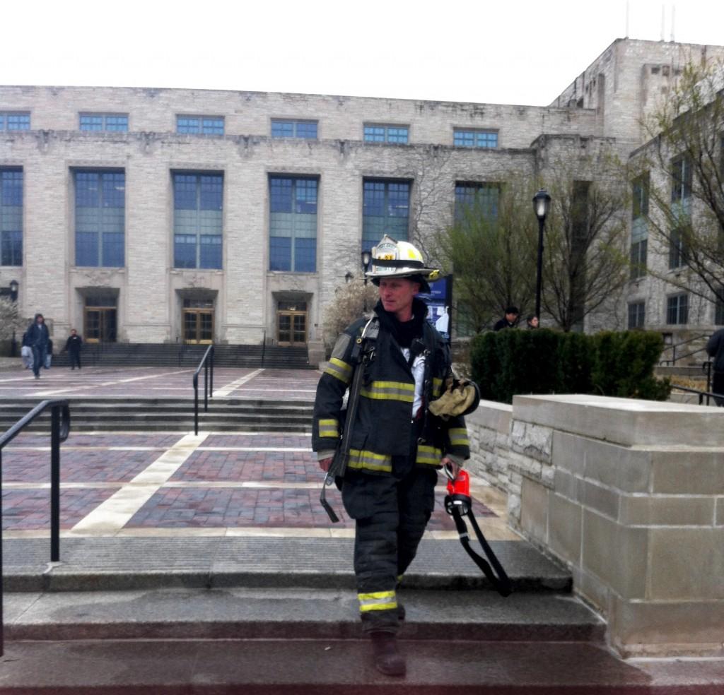 Firefighters extinguished a fire in a lab on the ground floor of Technological Institute this afternoon.
