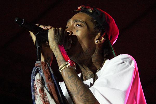 Pittsburgh-based rapper Wiz Khalifa performs Saturday night on the Lakefill as Dillo Days headliner. He went on stage after a four-hour delay due to weather.