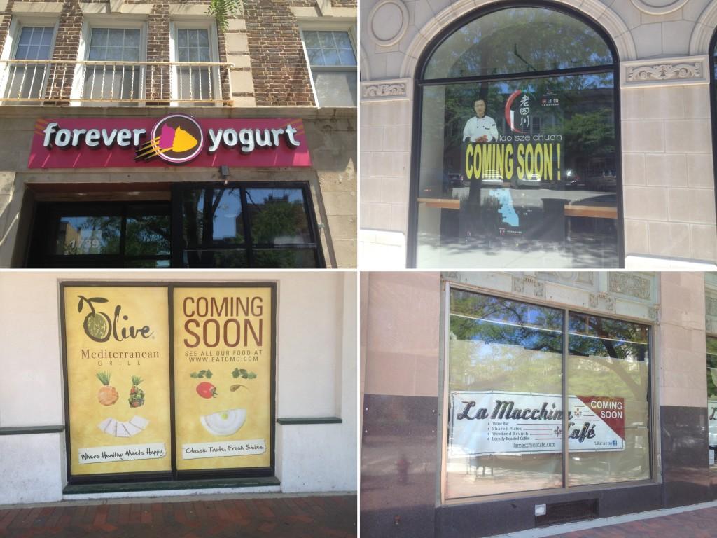 Forever Yogurt, Lao Sze Chuan, Olive Mediterranean Grill and La Macchina Cafe are all opening this summer in downtown Evanston. The popular Chicago eatery Farmhouse opened its first location in Evanston last week.