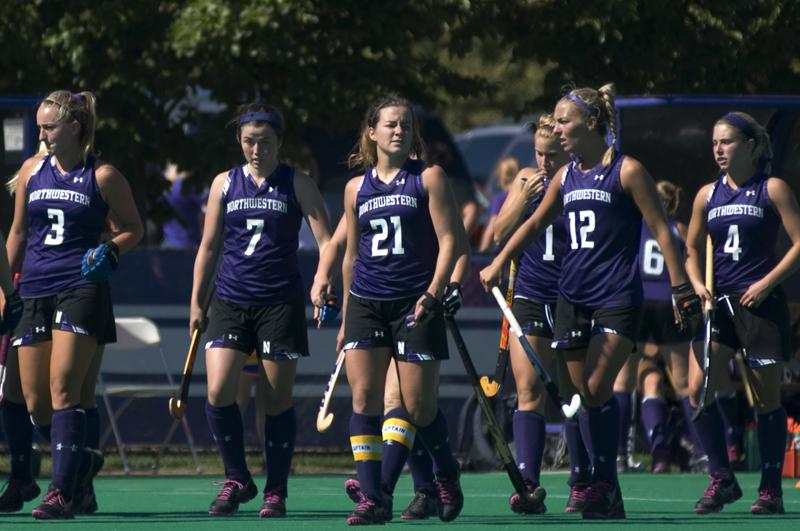 Senior Tara Puffenberger stands among her teammates at Lakeside Field. The midfielder transferred to Northwestern after disappointment in Virginia, and she dove back into the sport she dominated her entire life. She is vital to the Wildcat attack, standing third in assists and second in shots on goal this season. 
