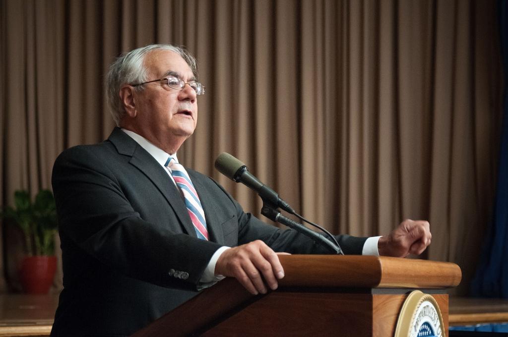 Former Rep. Barney Frank delivers a lecture at a 2012 LGBT Pride event. Frank will speak Oct. 29 at Cahn Auditorium as College Democrats fall speaker.