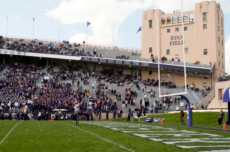 Fans+cheer+on+Northwestern+during+Saturday%E2%80%99s+game+against+Minnesota.+The+athletic+department+hosted+a+peanut-free+day+in+an+attempt+to+open+the+stadium+to+fans+with+peanut+allergies.%0A