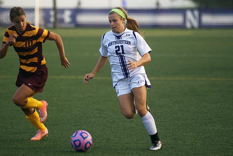 Freshman forward Addie Steiner put the nail in the coffin during Northwestern’s 2-0 victory over Minnesota. She buried the Wildcats’ second goal in the net, sealing NU’s first Big Ten win. It was her first career goal.
