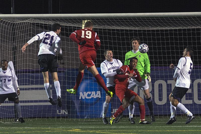 Junior goalkeeper Tyler Miller and the Wildcats scramble to block the Braves, but the Bradley ball slips past Northwesterns defense. The Cats failed to advance to the next round of the NCAA Tournament, falling to Bradley 3-2 at Lakeside Field. The defeat was almost an exact replica of the team’s earlier season match.