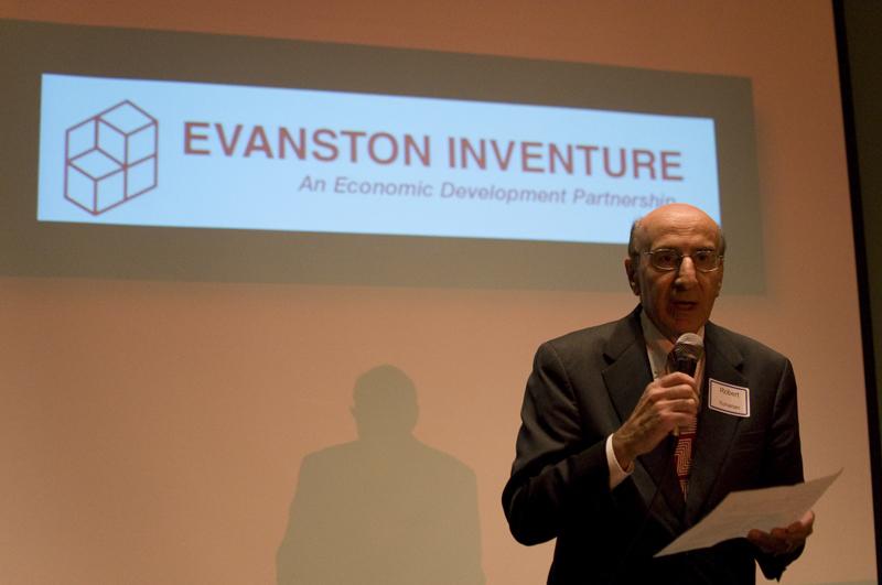  Robert Yohanan, CEO of Evanston-based First Bank & Trust, opens the NU Startup Showcase. The event was held at the Hilton Orrington Wednesday afternoon.
