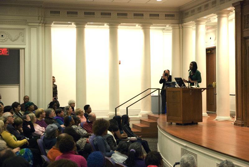 Isabel Wilkerson, a Pulitzer Prize-winning American journalist, talks about her book “The Warmth of Other Suns: The Epic Story of Americas Great Migration.” Davis gave the talk Thursday for the 2013 Allison Davis Lecture.