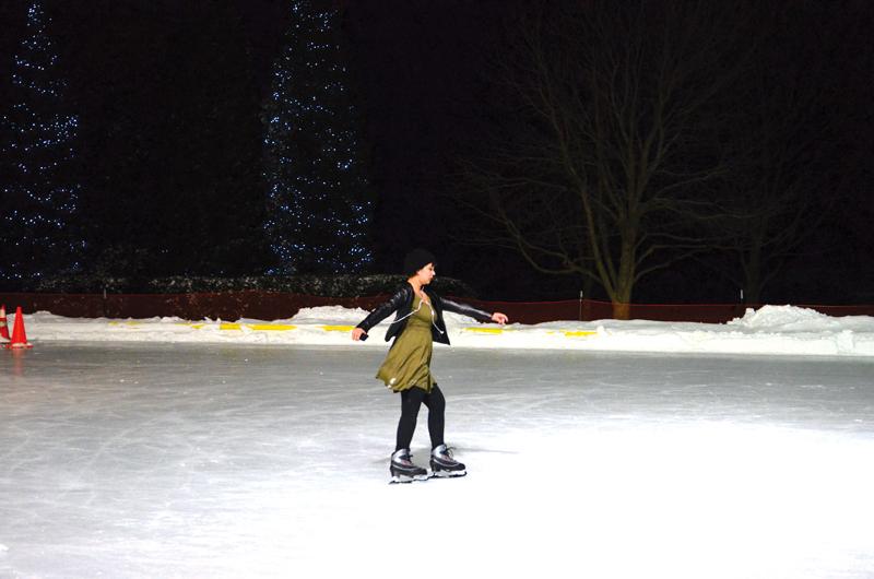 A student skates at the Norris Ice Rink. The ice rink opened for Winter Quarter on Jan. 9 and the cold winter weather has been friendly to skaters.