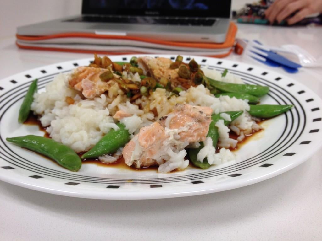 Cooking and Recipes: One-pot salmon with snap peas and rice