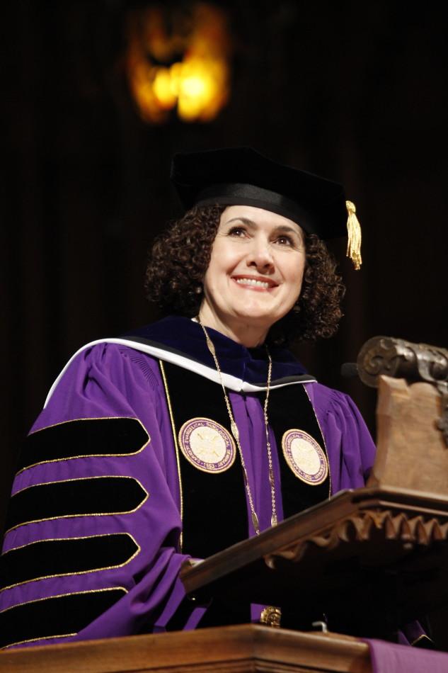 Dr. Lallene Rector was inaugurated Saturday as Garrett-Evangelical Theological Seminary’s first female president. Rector previously served as the seminarys vice president for academic affairs and its academic dean.
