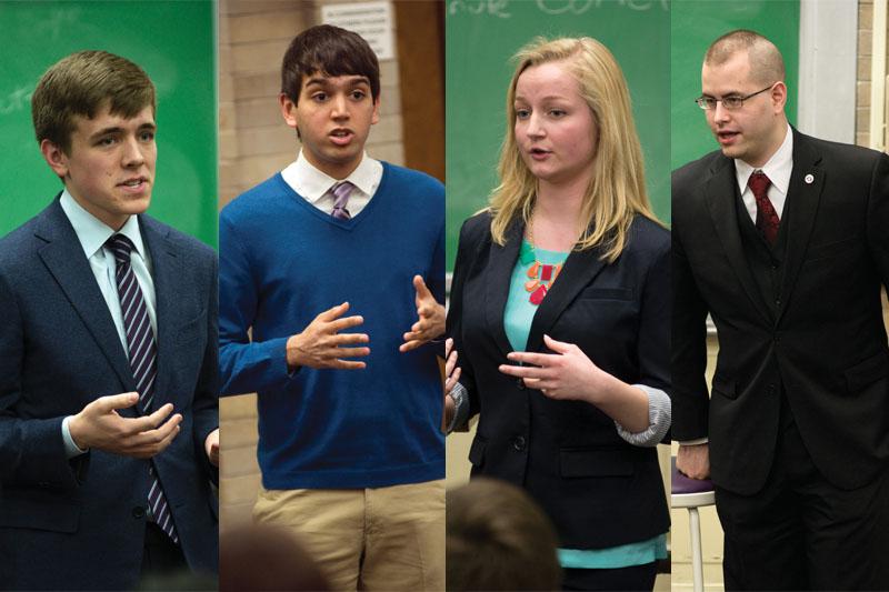 ASG executive vice presidential candidates Erik Zorn and Ronak Patel, as well as presidential candidates Julia Watson and Alex Deitchman, square off in the only campaign debate Monday night. The election will take place Wednesday.