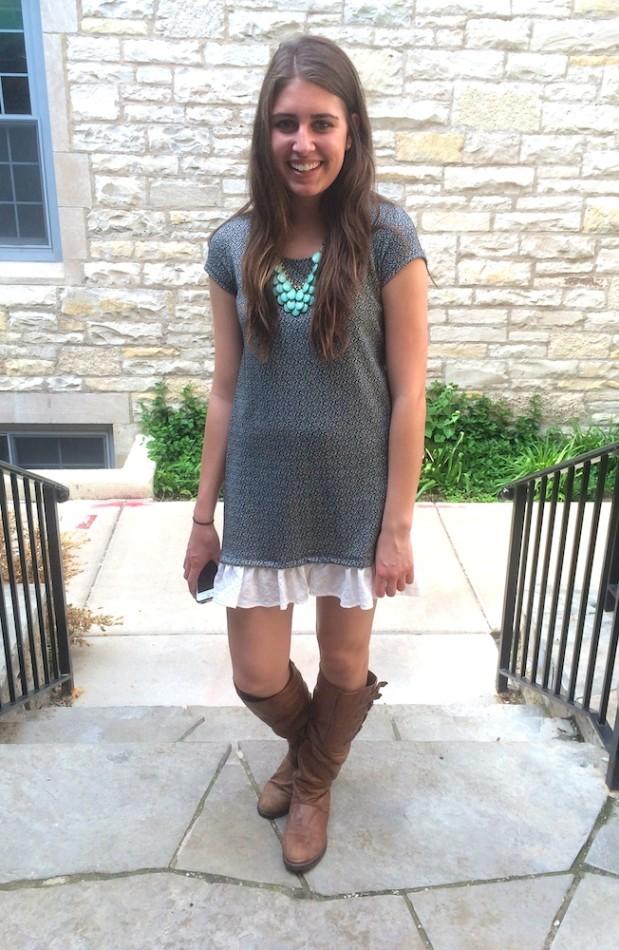 short dress with boots