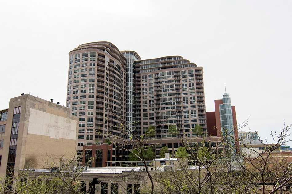The Sherman Plaza complex is one of the tallest buildings in Evanston. Aldermen voted down a proposal to install a fence around the perimeter of the  Sherman Plaza parking garage earlier this week.