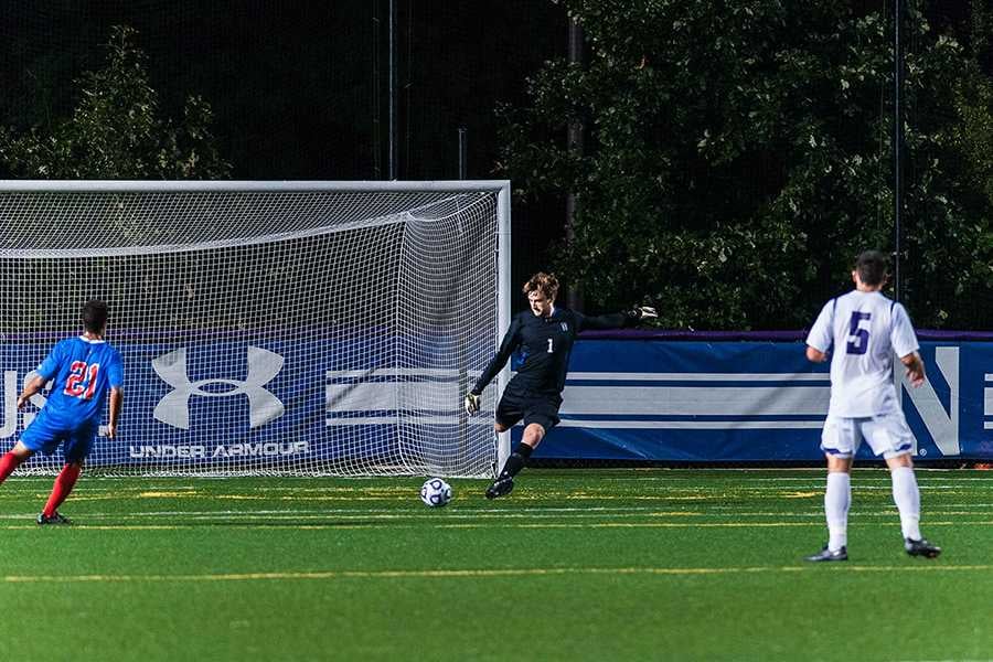Wildcats goalkeeper Tyler Miller made eight saves in Northwestern’s 1-1 tie with Indiana, including a spectacular stop in the 70th minute.