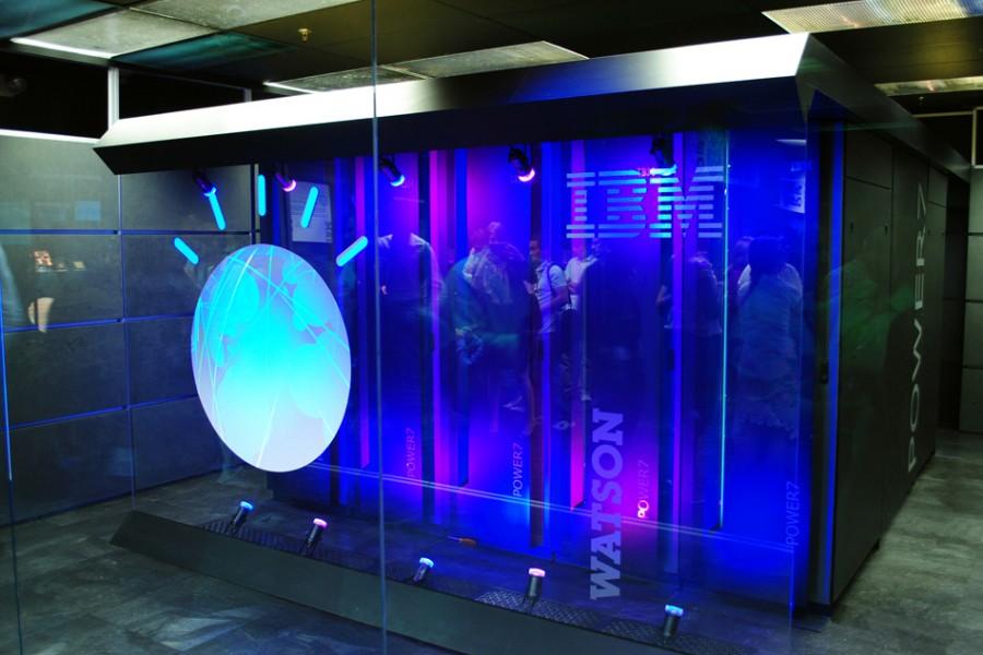 Watson’s computer servers stand at IBM. McCormick students have the opportunity to use Watson and build their own applications.