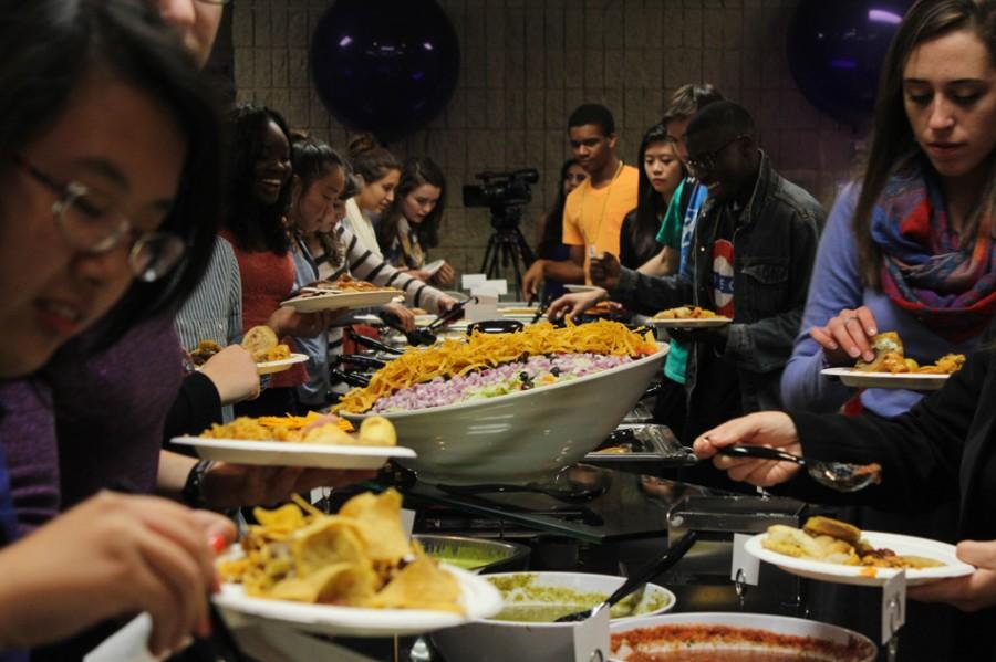 Students sample free Latin American food at the annual Festival LatiNU, hosted by Alianza and the Multicultural Student Affairs office. The event honored Latino/Hispanic Heritage Month and featured live music and dancing.
