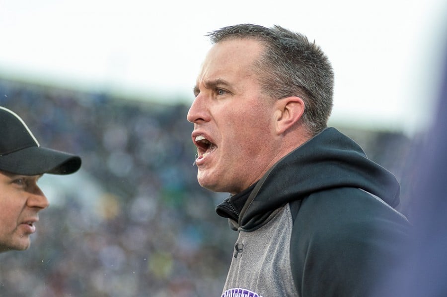 Coach+Pat+Fitzgerald+has+not+been+pleased+with+his+team%E2%80%99s+maturity+this+season.+Fitzgerald+said+he+blames+the+recruiting+process+for+inflating+players%E2%80%99+egos.