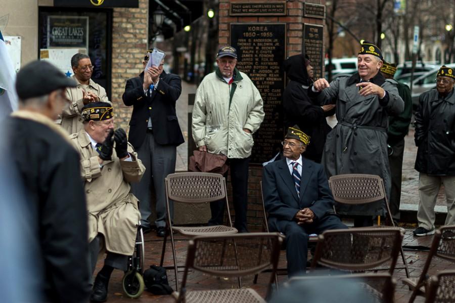 Carl Wilson, a 101-year-old World War II veteran, is honored at the city’s annual Veterans Day ceremony. Wilson is one of about 1 million surviving World War II veterans, according to the National World War II Museums website. 