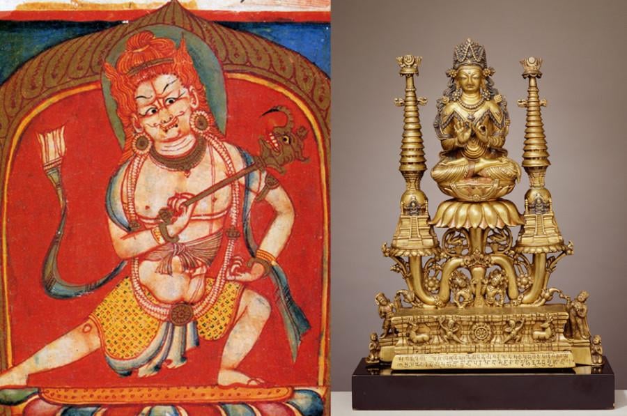 Block Museum of Art will display these two artifacts, a Crowned Buddha Shakyamuni statue and Thangka of Four-Armed Mahakala depiction, along with more than 40 others when the new exhibition opens Tuesday. 
