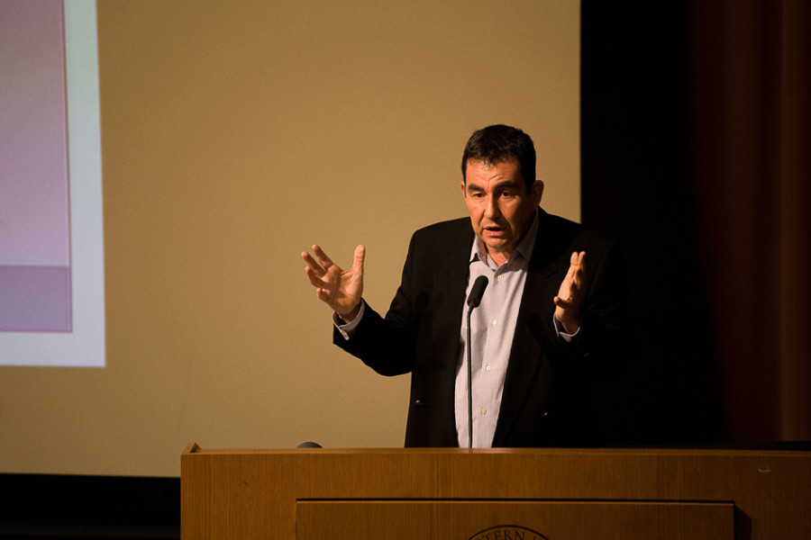 Israeli writer Ari Shavit discusses modern Israel at an event hosted by NU Hillel. Shavit is a journalist for Israeli newspaper Haaretz and a New York Times bestselling author.