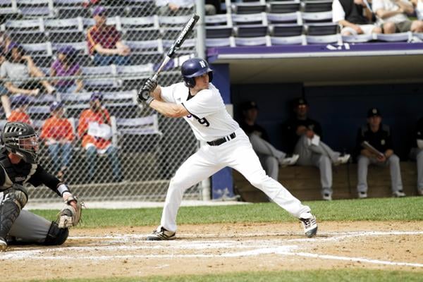 Northwestern infielder Kyle Ruchim prepares to swing. Ruchim, NU's best player was suspended for the Wildcats' first six games of the season.