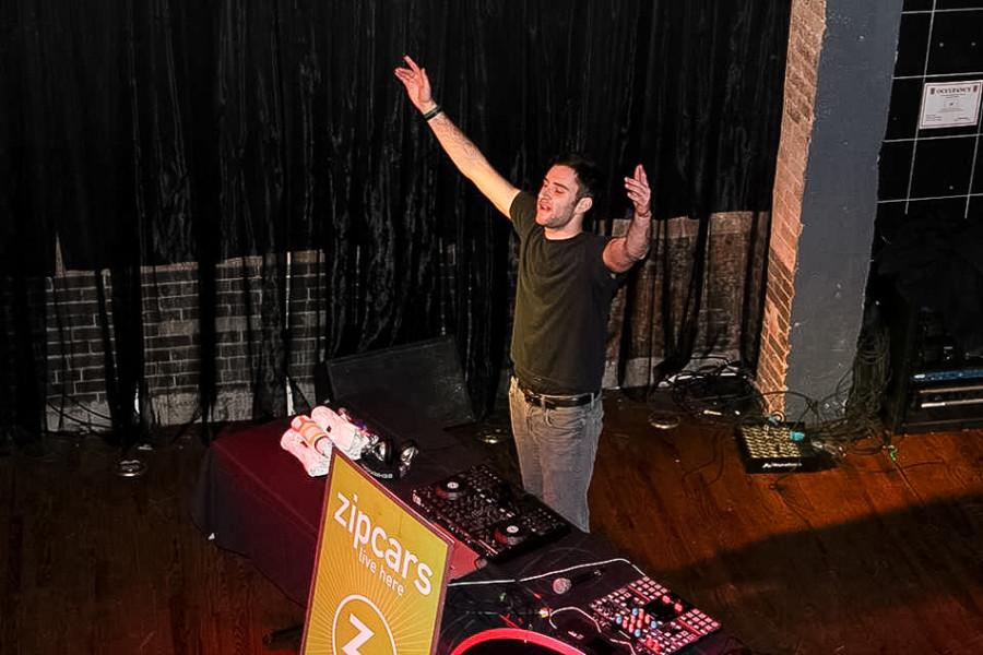 Dane Rucker, who goes by his DJ name RUCKU5 when performing, spins his set at Dance Marathon’s Battle of the DJs. The Weinberg junior will pump up the crowd at DM next weekend.