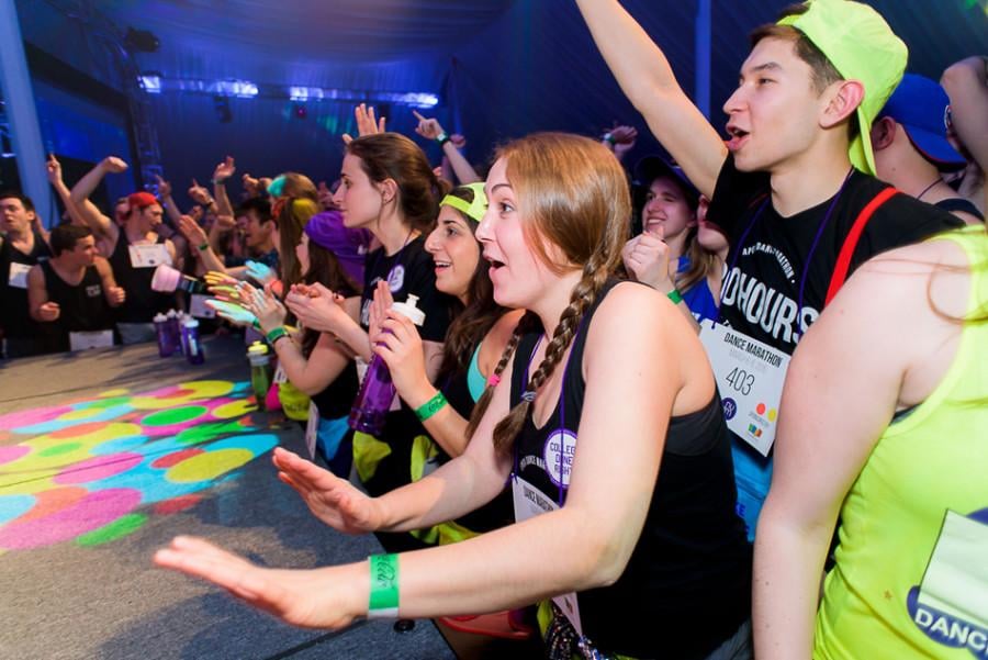 Students dance at this year’s Dance Marathon. The new executive co-chairs announced changes to its executive board, including new community engagement co-chairs. 