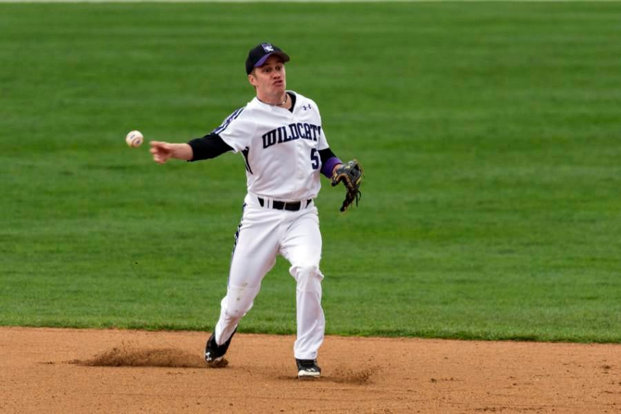 Cody Stevens fires a throw across the diamond. The senior infielder is one of several veterans hopeful that midweek rest will pay dividends for Northwestern.