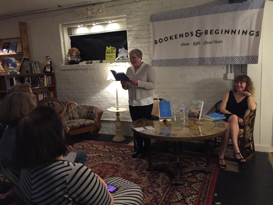 Saturday Night Live alumna Julia Sweeney reads from her memoir “If It’s Not One Thing, It’s Your Mother.” Sweeney and local author Christine Sneed participated in a reading and conversation held Friday night at Bookends & Beginnings.