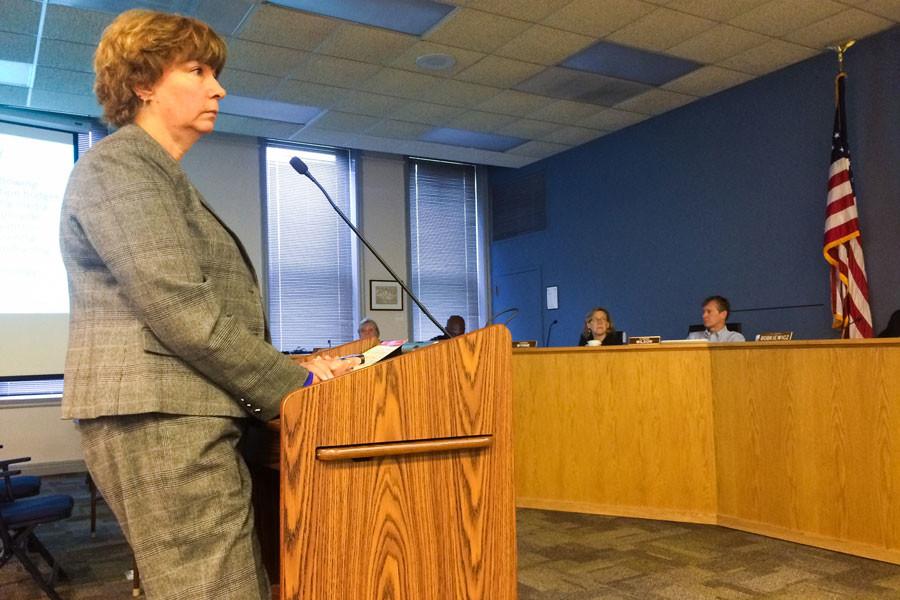 Karen Danczak Lyons, director at Evanston Public Library, presents a plan for the library’s 2016 budget before aldermen at a special City Council meeting Saturday morning. The proposed tax levy increases library funding by about 4 percent.