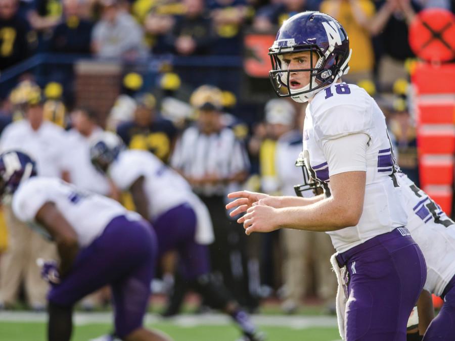 Clayton Thorson barks out assignments before a snap. The diligent redshirt freshman still has plenty of room for improvement in his first season.