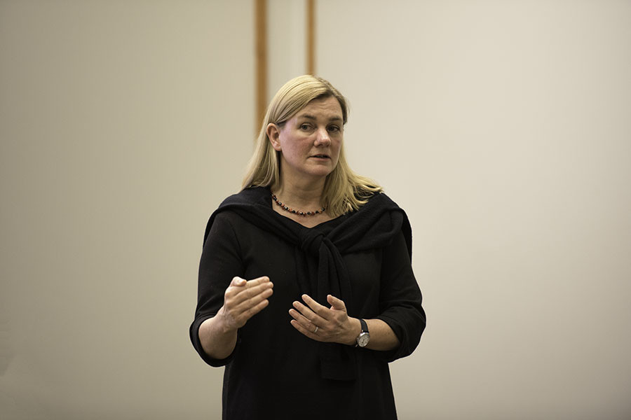 Feinberg Prof. Catherine Belling speaks to about 20 people at the Evanston Public Library on Wednesday night about hypochondria. In her talk, Belling charted the evolution of the representation of hypochondria in pop culture. 