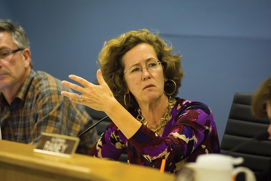 Ald. Jane Grover (7th) attends a City Council meeting. Grover announced Friday that she would be stepping down from City Council at the end of the year to pursue a job in regional planning. 