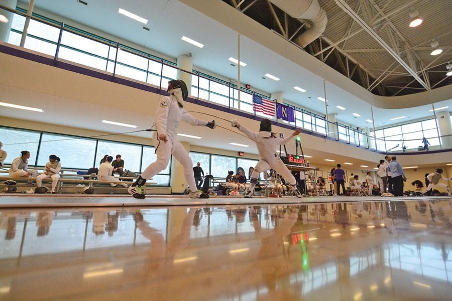 A Northwestern fencer duels her opponent. The Wildcats’ matchup in Philadelphia this weekend will be difficult as NU faces two top-10 teams. 