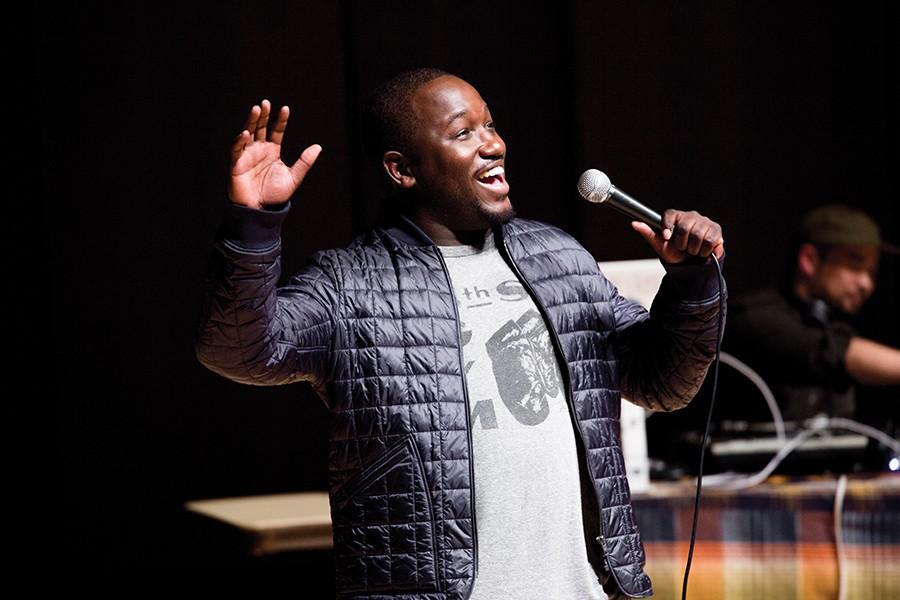 Comedian Hannibal Buress cracks jokes in front of a sold-out audience at Pick-Staiger Concert Hall. Buress, A&O Productions’ winter speaker, joked about local and national politics as well as student life and pop culture references. 