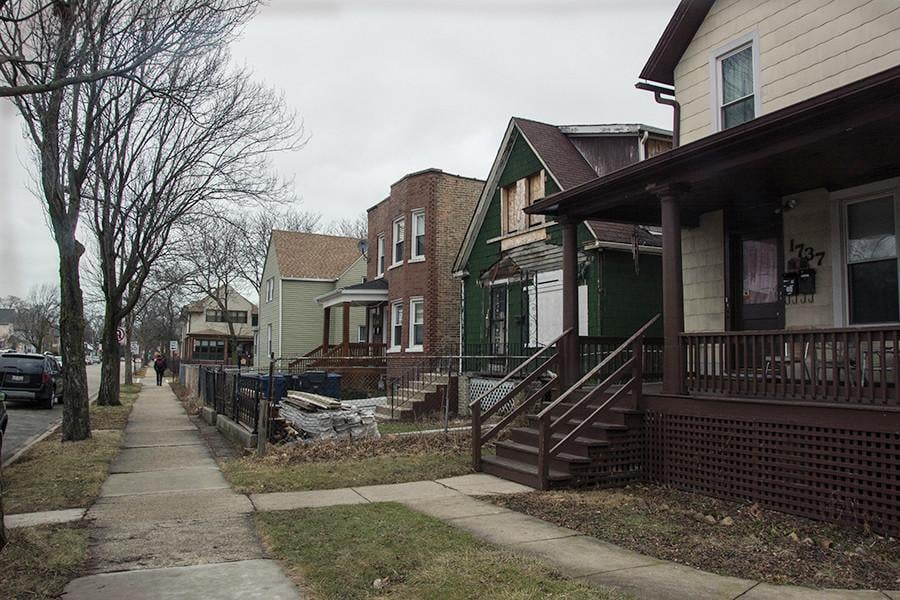 Homes line the block of Dodge Avenue between Church Street and Lyons Street in Evanston’s 5th Ward. Residents identified access to affordable housing as an issue in both the ward and the city at large.